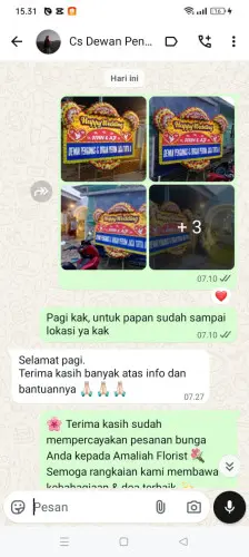 Testimonial Papan Bunga Pernikahan kolelet